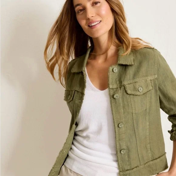 Tommy Bahama NWOT Two Palms raw edge 100% linen jacket - Picture 5 of 14